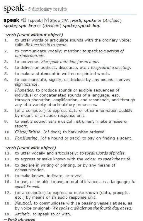 speak